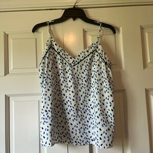 fab'rik Cream Ruffled Sleeveless Camisole